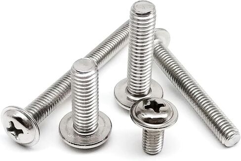 10-50pcs M1.4 M1.6 M2 M2.5 M3 M4 M5 M6 Cross Phillips Pan Round Head Screw Bolt with Washer Collar 304 A2-70 Stainless Steel PWM DIN967(2mm,50pcs M2) in Saudi Arabia