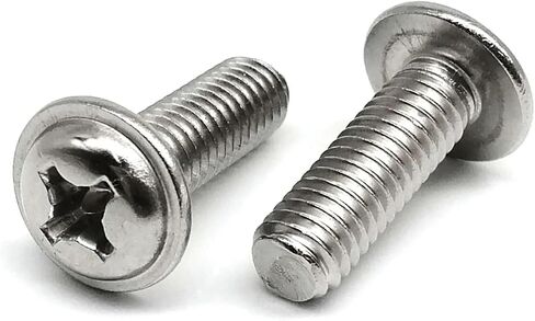 10-50pcs M1.4 M1.6 M2 M2.5 M3 M4 M5 M6 Cross Phillips Pan Round Head Screw Bolt with Washer Collar 304 A2-70 Stainless Steel PWM DIN967(2mm,50pcs M2) in Saudi Arabia