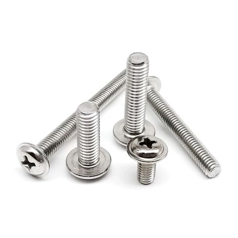 10-50pcs m1.4 m1.6 m2 m2.5 m3 m4 m5 m6 cross phillips ban block bolt blood مع طوق الغسالة 304 A2-70 من الفولاذ المقاوم للصدأ PWM DIN967 (6 مم ، 50pcs M3) in Saudi Arabia