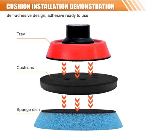 5 Inch 8 Hole Hook and Loop Backing Pad Protector - Multi-Hole Pad Saver for Random Orbital Sanders - Round Foam Interface Sanding Pads Soft Sponge Cushion Buffer Pads (1PC) in Kuwait
