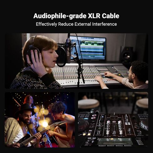 FOSI Audio XLR Cable 1ft ، 2 pack cables preamp to power amp ، التدريع الدائم لميكروفون ZA3 ZD3 DAC preamp in Saudi Arabia