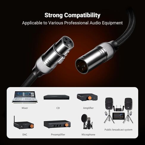 FOSI Audio XLR Cable 1ft ، 2 pack cables preamp to power amp ، التدريع الدائم لميكروفون ZA3 ZD3 DAC preamp in Saudi Arabia