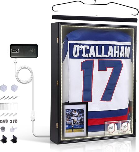 Nice C XL Jersey Frame Display Case, 28x37 inch Jersey Shadow Box Display Case, Deep Jersey Display, Football Jersey Display Case, 2 Baseball Case, UV Protection, Acrylic in Saudi Arabia