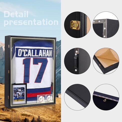 Nice C XL Jersey Frame Display Case, 28x37 inch Jersey Shadow Box Display Case, Deep Jersey Display, Football Jersey Display Case, 2 Baseball Case, UV Protection, Acrylic in Saudi Arabia