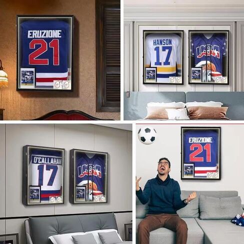 Nice C XL Jersey Frame Display Case, 28x37 inch Jersey Shadow Box Display Case, Deep Jersey Display, Football Jersey Display Case, 2 Baseball Case, UV Protection, Acrylic in Saudi Arabia