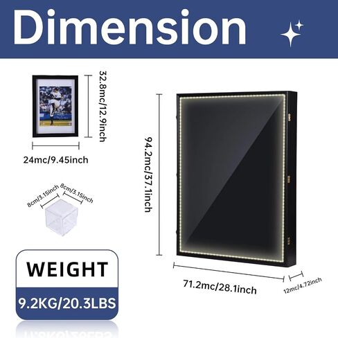 Nice C XL Jersey Frame Display Case, 28x37 inch Jersey Shadow Box Display Case, Deep Jersey Display, Football Jersey Display Case, 2 Baseball Case, UV Protection, Acrylic in Saudi Arabia