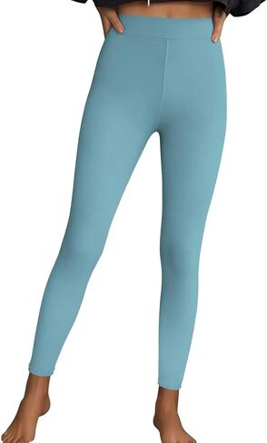 High Waisted Leggings for Women Tummy Control Buttery Soft Yoga Pants Solid Color Gym Workout Running Trendy Pant in Kuwait