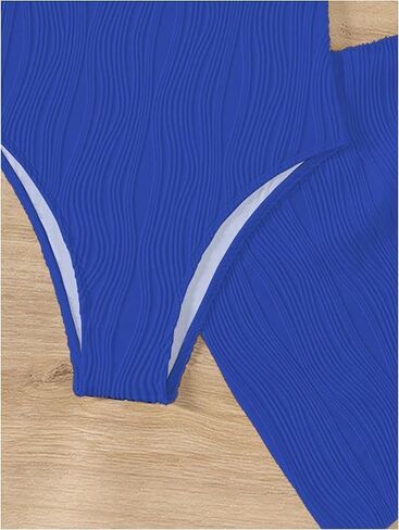 Skays Womens One One Swimsuit Texture Hollow Out Halter Suit With With-Up-Up 2 قطعة ملابس على الشاطئ in Kuwait