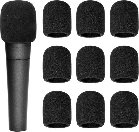 10 Pcs Foam Mic Covers for Microphones Cover Foam High Density Thickened Mic Covers for Microphone Windscreens Black Disposable Cover for Most Standard Handheld Microphone（2.75 * 2.36 Inches） in Saudi Arabia