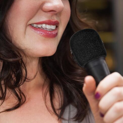 10 Pcs Foam Mic Covers for Microphones Cover Foam High Density Thickened Mic Covers for Microphone Windscreens Black Disposable Cover for Most Standard Handheld Microphone（2.75 * 2.36 Inches） in Saudi Arabia