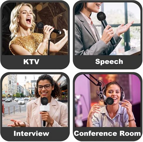 800 Pcs Disposable Microphone Cover, Non-Woven Individually Wrapped Mic Cover Black Elastic Band Handheld Microphone Windscreen Protective Cover for KTV Karaoke Recording Studio in Saudi Arabia