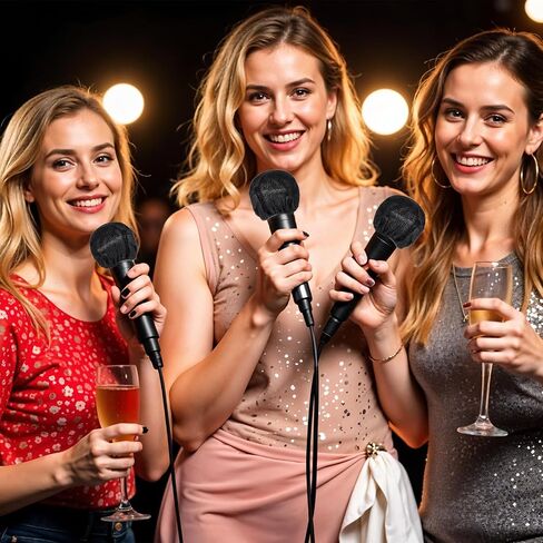 800 Pcs Disposable Microphone Cover, Non-Woven Individually Wrapped Mic Cover Black Elastic Band Handheld Microphone Windscreen Protective Cover for KTV Karaoke Recording Studio in Saudi Arabia