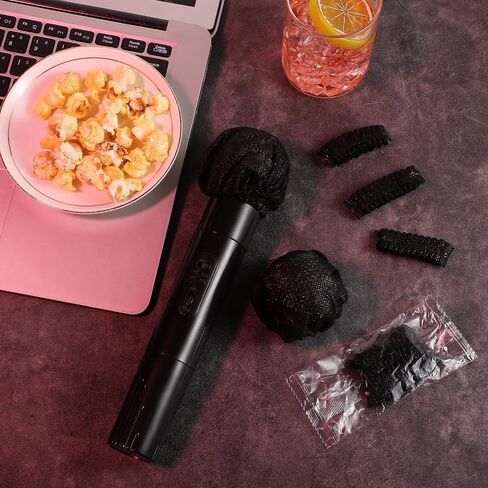 800 Pcs Disposable Microphone Cover, Non-Woven Individually Wrapped Mic Cover Black Elastic Band Handheld Microphone Windscreen Protective Cover for KTV Karaoke Recording Studio in Saudi Arabia