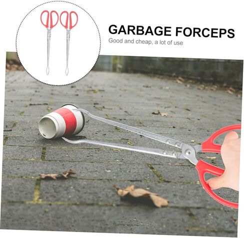 SAFIGLE 2pcs Stainless Steel Garbage Pliers Trash Grabber Tools for Easy Litter Collection and Cleanup Multi-Function Tongs for Household Use in Saudi Arabia
