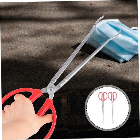 SAFIGLE 2pcs Stainless Steel Garbage Pliers Trash Grabber Tools for Easy Litter Collection and Cleanup Multi-Function Tongs for Household Use in Saudi Arabia