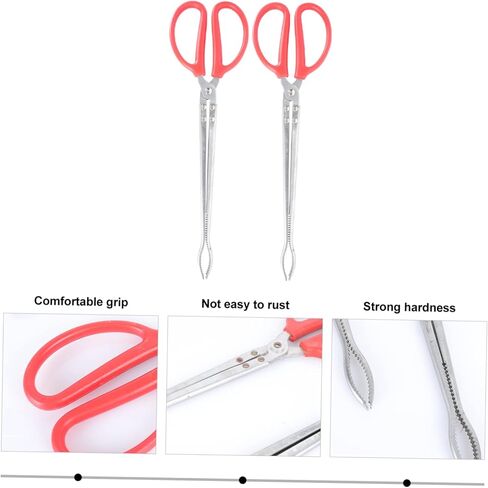 SAFIGLE 2pcs Stainless Steel Garbage Pliers Trash Grabber Tools for Easy Litter Collection and Cleanup Multi-Function Tongs for Household Use in Saudi Arabia