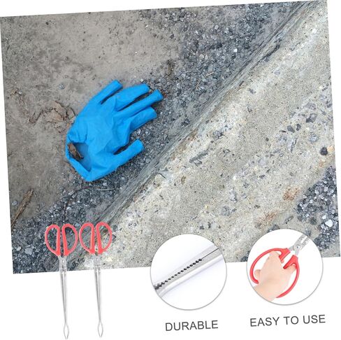 SAFIGLE 2pcs Stainless Steel Garbage Pliers Trash Grabber Tools for Easy Litter Collection and Cleanup Multi-Function Tongs for Household Use in Saudi Arabia