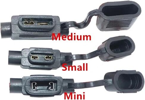 32V Mini Small Medium Auto Fuse Holder 18 16 14 12 10AWG and Car Blade Fuse 2A 3A 5A 7.5A 10A 15A 20A 25A 30A 35A 40A 1Set(10A,Mini 1 Pair,14 AWG) in Saudi Arabia