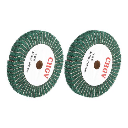 uxcell 2pcs 150mm x 25mm 320 Grit Non-Woven Polishing Burnishing Wheel Abrasive Cloth Nylon Wire Drawing Flap Wheel for Stainless Steel Metal Red in Saudi Arabia