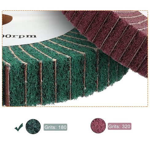 uxcell 2pcs 150mm x 25mm 320 Grit Non-Woven Polishing Burnishing Wheel Abrasive Cloth Nylon Wire Drawing Flap Wheel for Stainless Steel Metal Red in Saudi Arabia