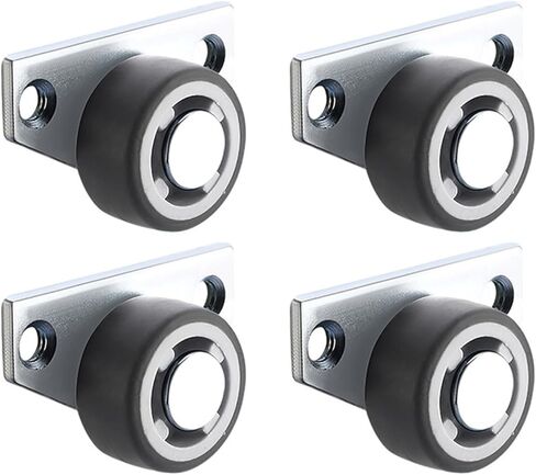 4Pcs Side-Mounted Casters, Silent Rubber Wheels, Drawer Caster, for Furniture, Kitchen Cabinet, Table, Loading Capacity 20KG(Type 1) in Saudi Arabia