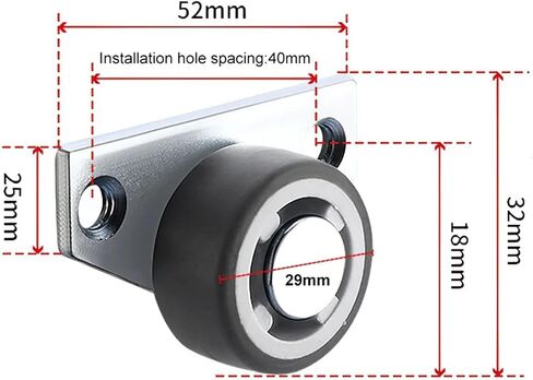 4Pcs Side-Mounted Casters, Silent Rubber Wheels, Drawer Caster, for Furniture, Kitchen Cabinet, Table, Loading Capacity 20KG(Type 1) in Saudi Arabia