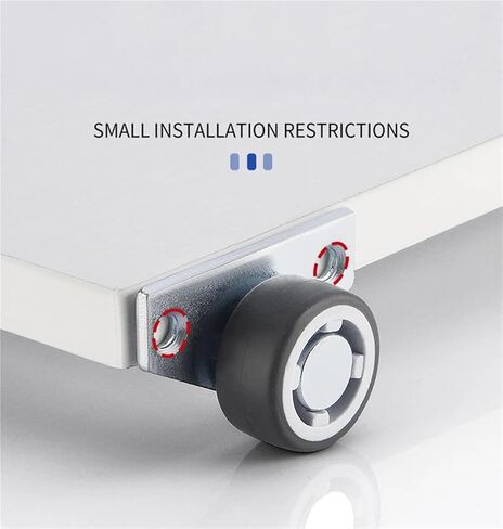 4Pcs Side-Mounted Casters, Silent Rubber Wheels, Drawer Caster, for Furniture, Kitchen Cabinet, Table, Loading Capacity 20KG(Type 1) in Saudi Arabia