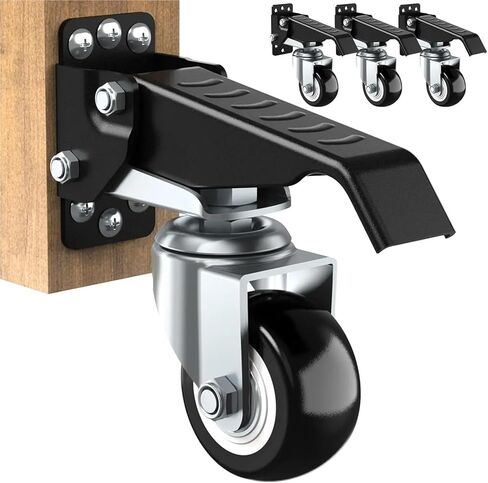 4pcs Workbench Caster kit 660 LBS Heavy Duty Retractable Casters Workbench Wheels All Steel Construction Urethane(720 LB) in Saudi Arabia
