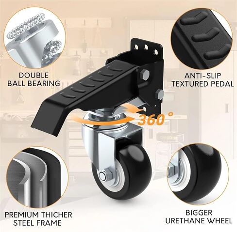 4pcs Workbench Caster kit 660 LBS Heavy Duty Retractable Casters Workbench Wheels All Steel Construction Urethane(720 LB) in Saudi Arabia