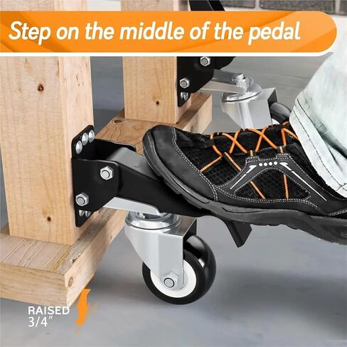 4pcs Workbench Caster kit 660 LBS Heavy Duty Retractable Casters Workbench Wheels All Steel Construction Urethane(720 LB) in Saudi Arabia
