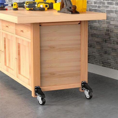 4pcs Workbench Caster kit 660 LBS Heavy Duty Retractable Casters Workbench Wheels All Steel Construction Urethane(720 LB) in Saudi Arabia