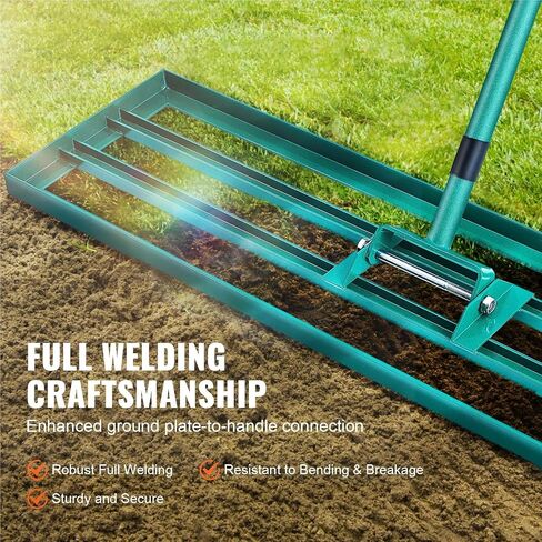Lawn Leveling Rake 10x36/10x30/10x48inches Heavy-Duty Lawn Leveler with Steel Extended Handle for Garden Golf Lawn Farm(10x48inch) in Saudi Arabia