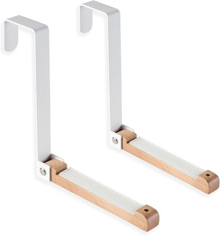 2 Pack Clothes Drying Rack, All Metal Over The Door Hooks, Thickness Adjustable, Collapsible, Space-saving Hangers Organizer, Fit 1/2/5'' Doors (Black) in Saudi Arabia