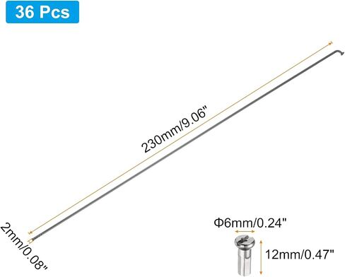 PATIKIL 14G Bicycle Spokes, Stainless Steel J Bend 2mm Mountain Bike Spokes with Brass Nipples in Saudi Arabia