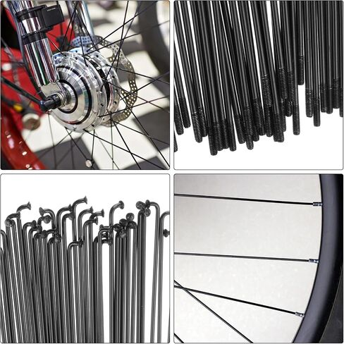 PATIKIL 14G Bicycle Spokes, Stainless Steel J Bend 2mm Mountain Bike Spokes with Brass Nipples in Saudi Arabia