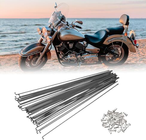 PATIKIL 14G Bicycle Spokes, Stainless Steel J Bend 2mm Mountain Bike Spokes with Brass Nipples in Saudi Arabia