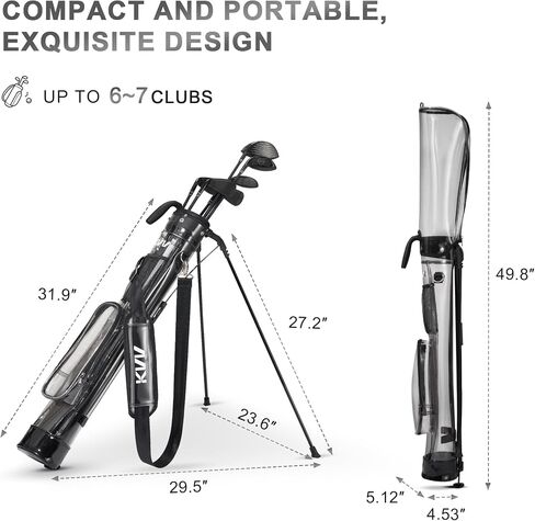 KVV Lightweight Sunday Golf Stand Bag, Colorful Fashion Pitch and Putt Golf Bag (Black) in Kuwait