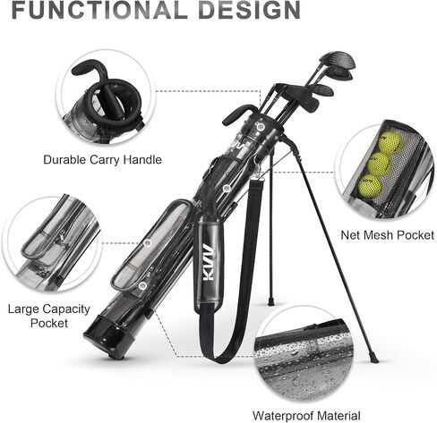 KVV Lightweight Sunday Golf Stand Bag, Colorful Fashion Pitch and Putt Golf Bag (Black) in Kuwait