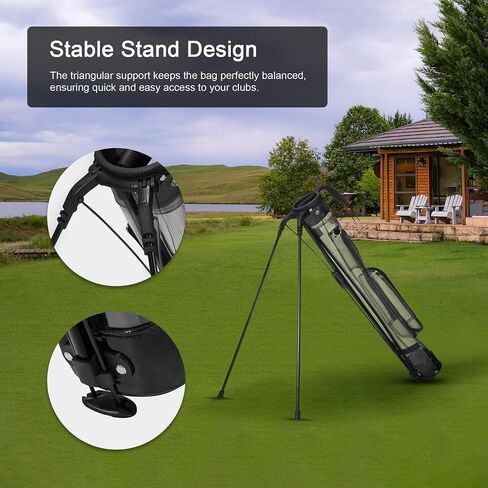 KVV Lightweight Sunday Golf Stand Bag, Colorful Fashion Pitch and Putt Golf Bag (Black) in Kuwait