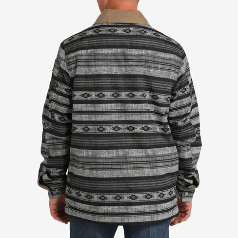 Cinch Men's Sherpa Print Canvas Jacket-MWJ1069002 (الولايات المتحدة ، ألفا ، xx-large ، العادية ، العادية ، الأسود/الرمادي) in Kuwait