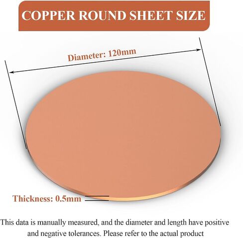 Brass Disc Round Plate Cut Material, T2 Copper Round Sheet Fuchsia 0.5X(85-130) mm(0.5x85mm) in Saudi Arabia