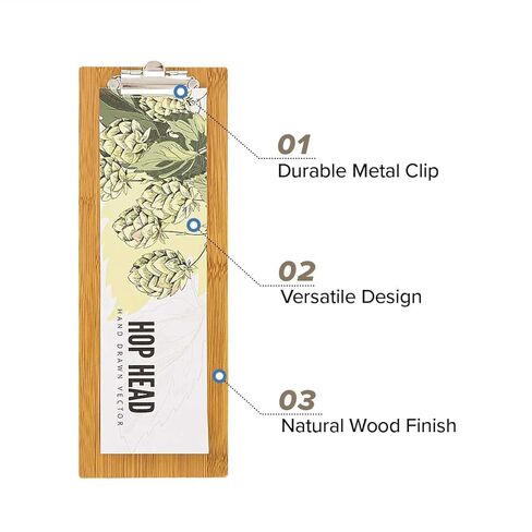 LZMS 4 Packs 4 1/2 "× 12 1/2" من الخشب الأسود ، حامل القائمة ، تحقق من مقدم العرض مع مقطع - مناسب لتقديم قوائم النبيذ والعروض اليومية in Kuwait