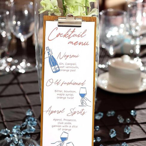 LZMS 4 Packs 4 1/2 "× 12 1/2" من الخشب الأسود ، حامل القائمة ، تحقق من مقدم العرض مع مقطع - مناسب لتقديم قوائم النبيذ والعروض اليومية in Kuwait