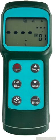 Fluorescence Dissolved Oxygen Analyzer DO Meter with DO Measuring Range 0.0~15.0 (mg/L)/0~119.9% Accuary ±3.0%FS 99 Pen Data Storage Altitude Compensation 0-1000m Salinity Compensation 0-42ppt in Saudi Arabia