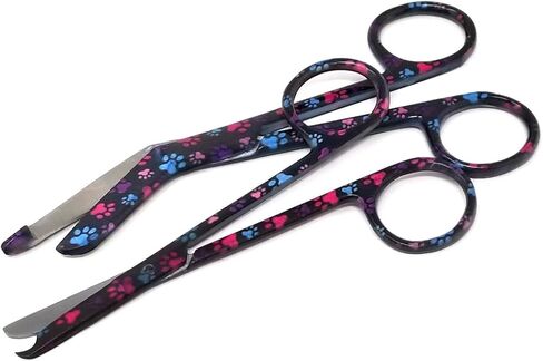 2PCS PET Tech Scissors تتضمن مقصات ضمادة Lister + خياطة مقصات مقص متعدد الوظائف متعددة الفولاذ المقاوم للصدأ هدية أسبوع التمريض (أسود متعدد الكفوف) in Kuwait