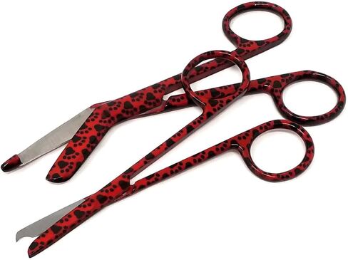 2PCS PET Tech Scissors تتضمن مقصات ضمادة Lister + خياطة مقصات مقص متعدد الوظائف متعددة الفولاذ المقاوم للصدأ هدية أسبوع التمريض (أسود متعدد الكفوف) in Kuwait