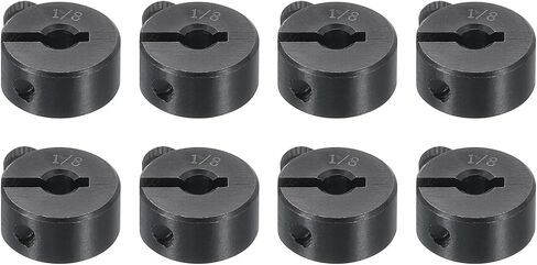 uxcell 8pcs Single Split Shaft Collar 1/8" Bore One-Piece Clamping Collar, 1/2" OD, 1/4" Thickness, Black Oxide Steel Set Screw Lock Collar Clamp in Saudi Arabia