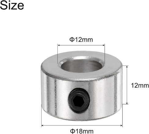 UXCELL 15PCS مجموعة يطوق المسمار 12 ملم يطوق عمود تجويف ، 18 ملم OD ، عرض 12 ملم ، طوق توقف الحفر ، بتطابقات حفر الكربون فولاذي in Saudi Arabia