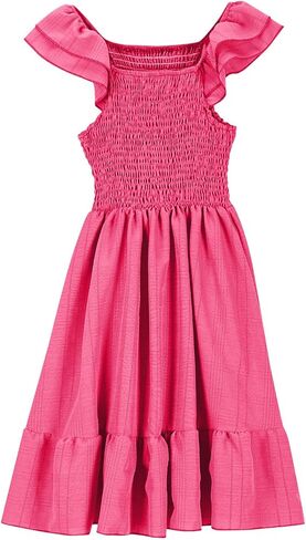 Girls Summer Dress Sleeveless Smocked Sundress Casual A Line Swing Dresses Flowy Party Dress Beach Vacation Outfits in Saudi Arabia