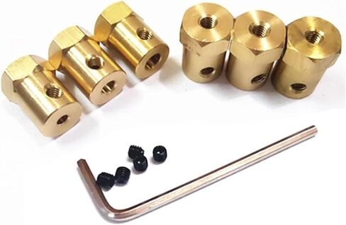 10pcs Brass Hexagonal Coupler 3mm 4mm 5mm 6mm 7mm 8mm Shaft Motor Flexible Coupling Type Wheel(8mm) in Saudi Arabia